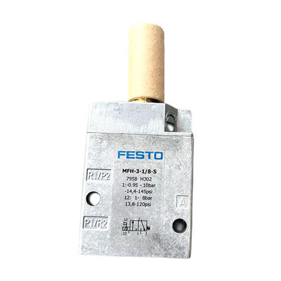 오리지널 공장 FESTO 소레노이드 밸브 MFH-3-1/8S 시리즈 0692 오프셋 인쇄기용 알루미늄 및 구리 밝은 회색
