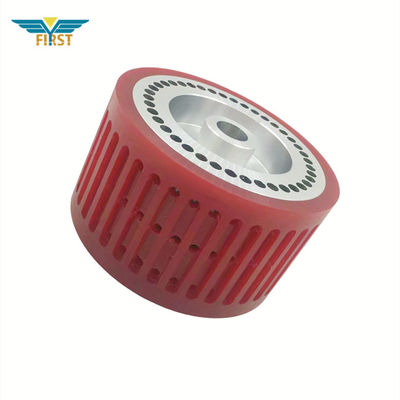 기계 폴리우레탄 프린팅 부분을 폴딩시키기 위한 빨간색 흡입 휠 124*70mm